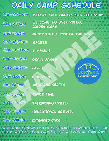 Example Camp Schedule